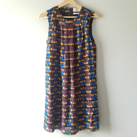 Anna Sui For Target Metallic Mod Dress Small - Picture 2 of 13